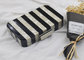Square Black And Yellow Striped Acrylic Clutch Bag Box Evening For Women supplier