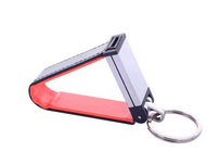 promotion gift embossed logo leather usb flash drive with key ring, keychain usb memory stick