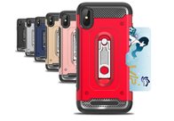 2 in 1 PC+TPU Color Red Black Kickstand Armor Case Back Cover For IphoneXS IphoneXR IphoneXS MAX Iphone8 Iphone8 Plus
