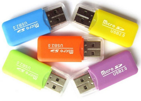 China Customized LOGO Print Portable Card Reader Flash Memory Card Reader With LED Light supplier