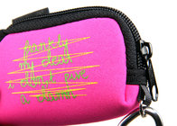 Pink or Custom Waterproof zipper Small Cosmetic Neoprene Pouches Bags 9(L)cm X 6(W) cm