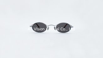 China Fashion Men Women Retro Small Oval Sunglasses Titanium Frame Shades Unisex Eyewear supplier