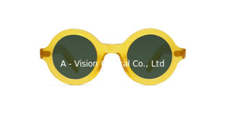 China Acetate Polarized Sunglasses Women Men Round Transparent  clear Sun Glasses fashion Unisex eyewear brand design frame supplier