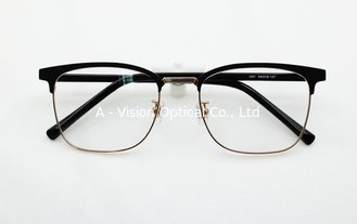China Unisex Rectangular Metal Eyeglasses with Handmade Acetate Combination Eye Frames Blue Light Blocking Reading Glasses supplier