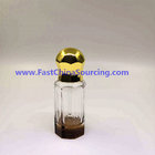 custom Arabic Style Zinc Glass Dubai Bottle 3ml 6ml 12ml attar perfume bottle with glass stick alloy lid