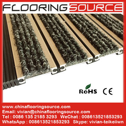 Aluminum Roll Up Entrance Matting for high traffic building entrance areas and Lobby Carpet with Aluminum Frame