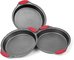 3 Piece NonStick Cake Pans Set with Silicone Handles Easy Release Non Stick Coating Wide Round Ends For Easy Handling supplier