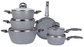 11PCS Amazon hot selling soft handle aluminum grey marbel coating cookware set supplier