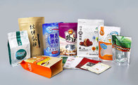 Golden Stand Up Food Packaging Pouches with Zipper for Cereal , Coffee Beans