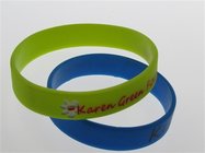 one color filled light yellow silicone bracelets 202*12*2mm debossed and painted