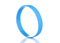 Wristbands for parties debossed logo sky blue color 202*12*2mm adult size