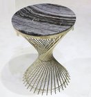 stone top Brass stainless steel metal side table/End table/coffee table/C table, hotel furniture,casegoodsTA-0089