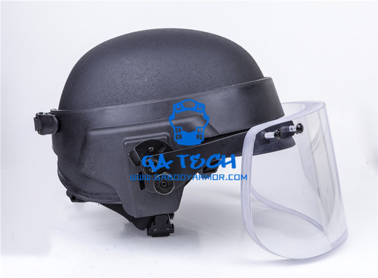 China bulletproof helmet visor ballistic NIJIIIA level face shield helmet face mask / bullet proof helmet with visor supplier