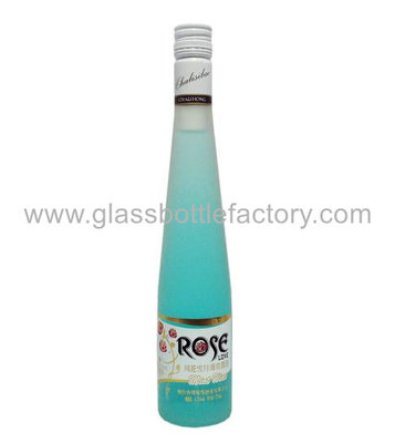 China 375ml Frost Glass Apple Juice Bottle With Cap supplier