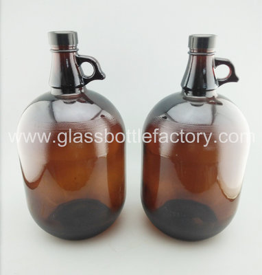China 2L,4L Amber Glass Jug With Handle supplier