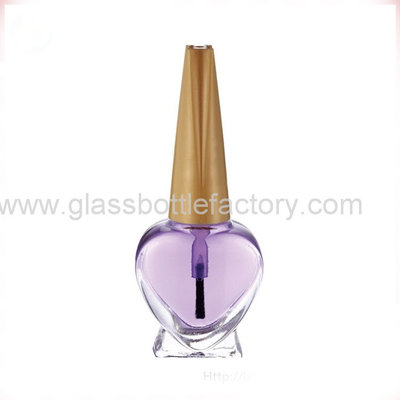 China Hot Item Heart Glass Nail Polish Bottle With Cap And Brush supplier