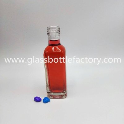 China 100ml Clear Square Olive Oil Glass Bottle supplier