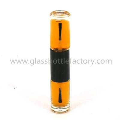 China 5ml Clear Round Double Glass Nail Polish Bottles With Cap and Brush supplier