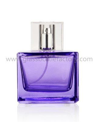 China 100ml Purple Perfume Glass Bottle With Cap supplier