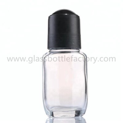 China 50ml Clear Perfume Roll On Bottle With Cap and Roller supplier