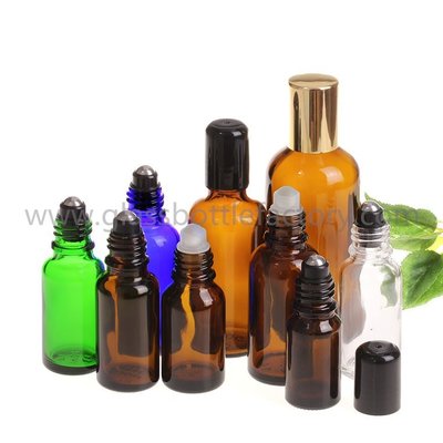 China 5ml-100ml Clear,Amber,Blue,Green Perfume Roll On Bottles With Caps and  Rollers supplier