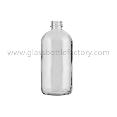 China 16oz Clear Boston Round Glass Bottle supplier