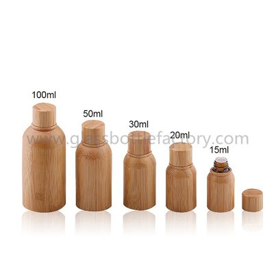 China 15ml,20ml,30ml,50ml,100ml Bamboo Essential Oil Bottles With Bamboo Caps supplier