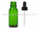 1oz Green Boston Round Glass Bottle With Black Dropper supplier