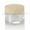 50g Round Glass Cosmetic Jar With Wood Lid supplier