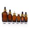 10ml-100ml Square Amber Essential Oil Glass Bottles With Bamboo Droppers supplier