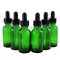 1oz Green Boston Round Glass Bottle With Black Dropper supplier