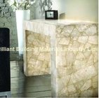 Backlit White Rock Crystal Semiprecious Stone TableTops