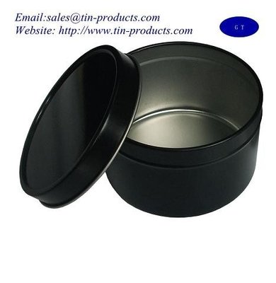 China Custom Round Candle Tin Box, Metal Candle Box, Tin Case, Black Round Case -Goldentinbox supplier
