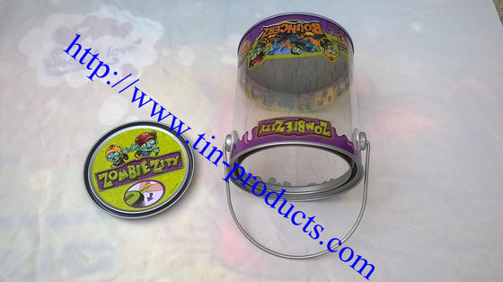 China Custom clear  PET Pail &amp;Buckets Top And Bottom With Metal Lids supplier