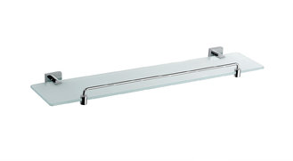 China Glass shelf with railing7410,brass,chrome for bathroom &amp;kitchen,sanitary supplier