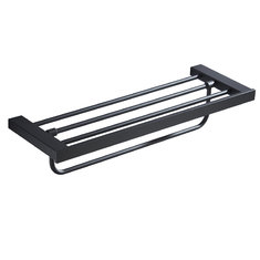 China Double towel rack83211B -Square Black&amp;Stainless steel 304 &amp;Bathroom &amp;kitchen&amp;Sanitary supplier