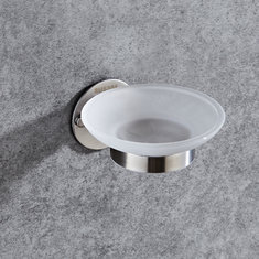 China Soap dish 83502- Round &amp;stainless steel 304&amp;Brush ,glass &amp; Bathroom Accessories&amp;kitchen,Sanitary Hardware supplier
