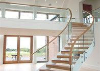 tempered ultra white glass tread curved staircase with tempered clear glass railing top railing
