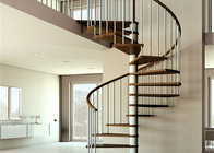best price wooden tread spiral stairs with rod bar balustrade