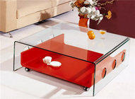 Beautiful Crystal Clear Home furniture BENT TEMPERED GLASS COFFEE TABLES