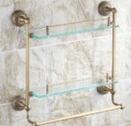 Newly constructed Custom home clear float glass shelf brackets for keeping space unclutter