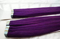 Pure color purple pink blue red remy tape hair extensions 4 cm widht 20 pieces per pack