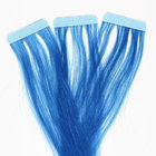 Remy super tape hair extensions blue color pure color 4 cm width 2.5 grams per piece