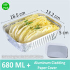 Aluminum Disposable Pans (680 ML) with Lids, Aluminum Foil Pans for Chafing Racks, Aluminum Disposable Pans for Toaster