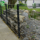 Decorative black welded mesh fence panels twin wire mesh fence for sale