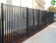 Guangzhou factory price front yard metal fence design 3 rails flat top fencing
