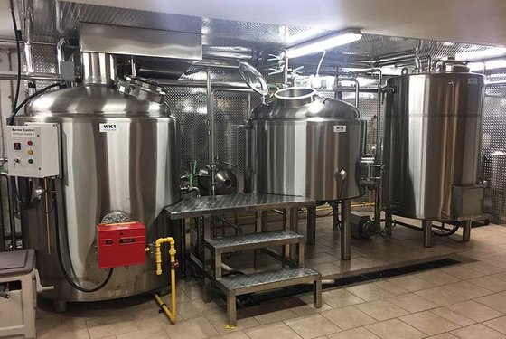 China America Style 5 barrel beer brewing system with sanitary Tri Clamp conection and AISI 304 Material supplier