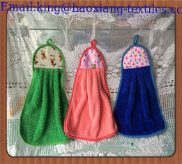 China hot sale 100% cotton hanging embroidery round kitchen towel with loop supplier