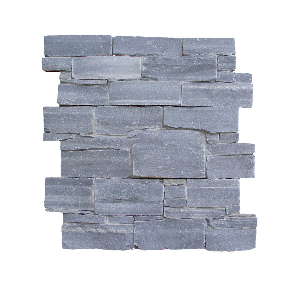 Decorative Black  Quartzite Cement Culture Stone Panels Stone Wall Cladding Export By Lower Price