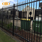 Spear Top Security Iron Fencing With Punched Tube Rails Powder Coated